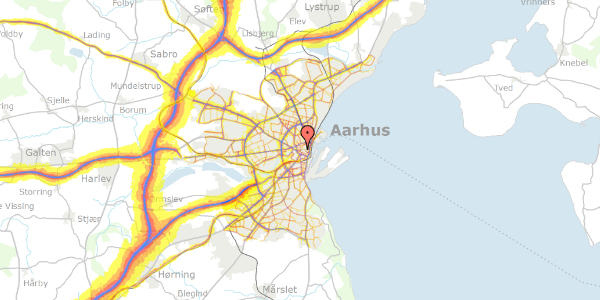 Trafikstøjkort på Blegdammen 3, 1. th, 8000 Aarhus C