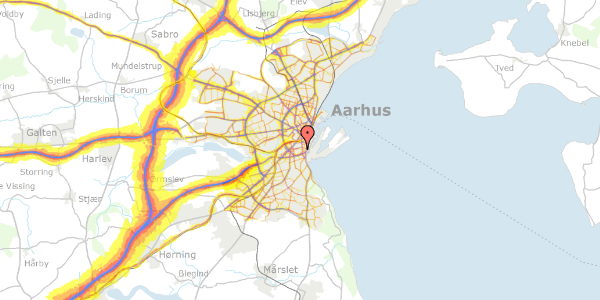 Trafikstøjkort på Bogensegade 6, 1. tv, 8000 Aarhus C