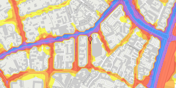 Trafikstøjkort på Borggade 9, 2. th, 8000 Aarhus C