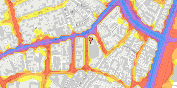 Trafikstøjkort på Borggade 12, st. th, 8000 Aarhus C