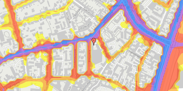 Trafikstøjkort på Borggade 14, 1. th, 8000 Aarhus C