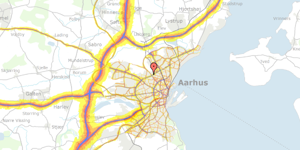 Trafikstøjkort på Bornholmsvej 11, 8210 Aarhus V