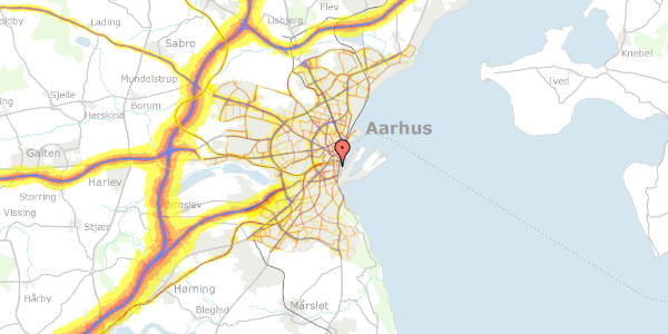 Trafikstøjkort på Brammersgade 18, 3. th, 8000 Aarhus C