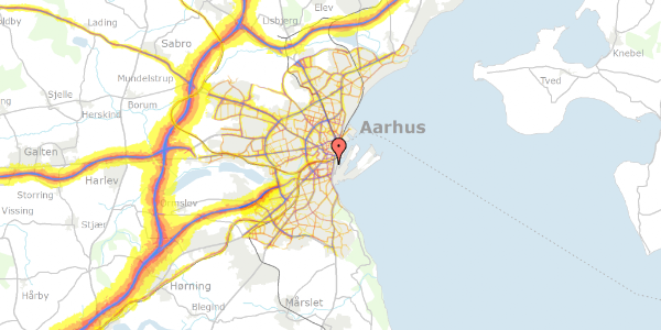 Trafikstøjkort på Brammersgade 39, st. 1, 8000 Aarhus C