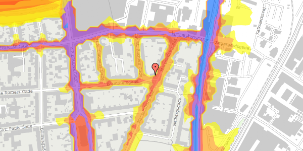 Trafikstøjkort på Brammersgade 45, 2. tv, 8000 Aarhus C