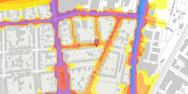 Trafikstøjkort på Brammersgade 58, 2. , 8000 Aarhus C