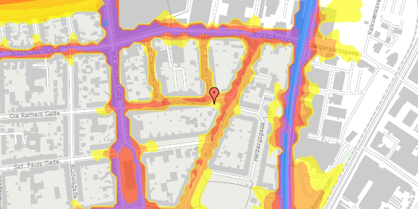 Trafikstøjkort på Brammersgade 64, 1. , 8000 Aarhus C