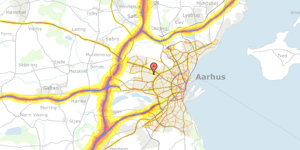 Trafikstøjkort på Bronzealdervej 134A, 8210 Aarhus V