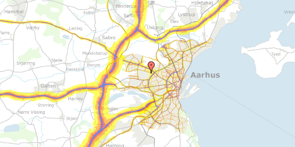 Trafikstøjkort på Bronzealdervej 167, 8210 Aarhus V