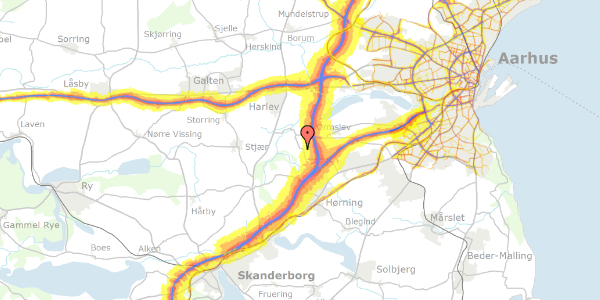 Trafikstøjkort på Brydehøjvej 25, 8362 Hørning