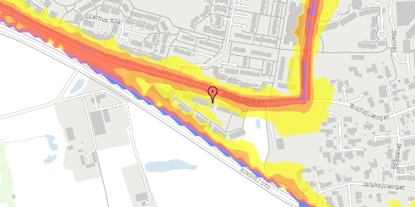 Trafikstøjkort på Bushøjvænget 63, 8270 Højbjerg