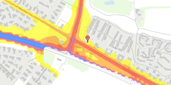 Trafikstøjkort på Bushøjvænget 190, 8270 Højbjerg