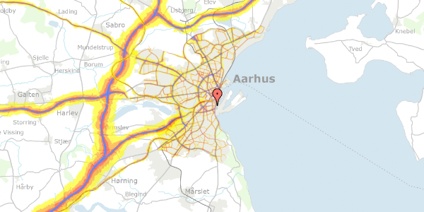 Trafikstøjkort på Bülowsgade 71, 3. th, 8000 Aarhus C