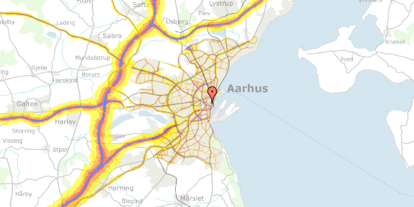 Trafikstøjkort på Bødker Balles Gård 1, 3. tv, 8000 Aarhus C