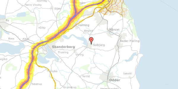 Trafikstøjkort på Bøgevangen 17, 8355 Solbjerg