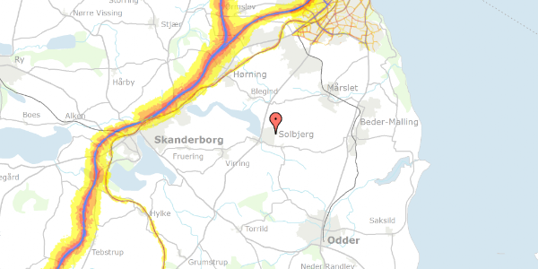 Trafikstøjkort på Bøgevangen 71, 8355 Solbjerg