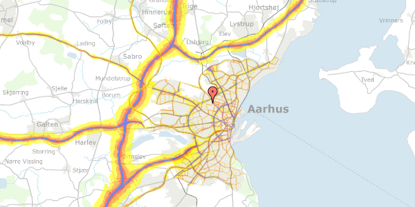 Trafikstøjkort på Haveforeningen Charlottehøj 50, 8210 Aarhus V