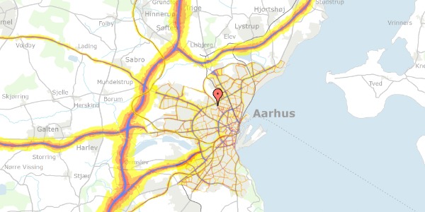 Trafikstøjkort på Haveforeningen Charlottehøj 127, 8210 Aarhus V