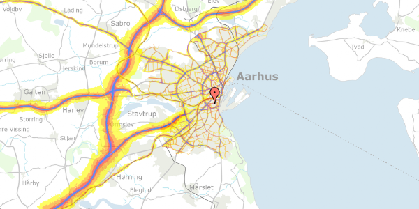 Trafikstøjkort på Chr. Wærums Gade 3, 3. th, 8000 Aarhus C