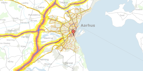 Trafikstøjkort på Chr. Wærums Gade 22, 3. tv, 8000 Aarhus C