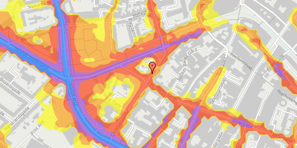 Trafikstøjkort på Christiansgade 25, 4. th, 8000 Aarhus C