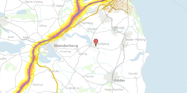 Trafikstøjkort på Dalmosevej 5, 8355 Solbjerg