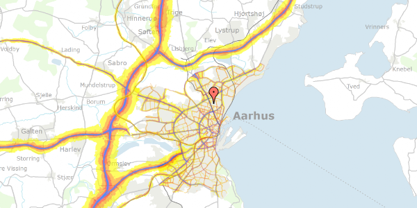 Trafikstøjkort på Dalstien 13, 8200 Aarhus N