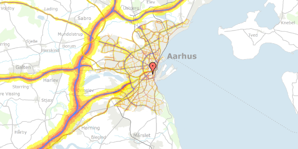 Trafikstøjkort på Dannebrogsgade 21A, 8000 Aarhus C