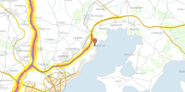 Trafikstøjkort på Digesvalevej 32, 8541 Skødstrup