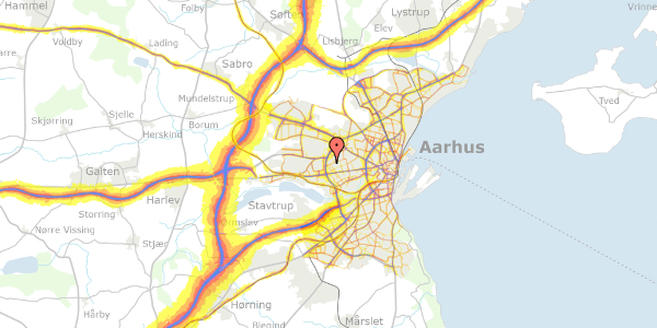 Trafikstøjkort på Dr. Holsts Vej 32, 1. 155, 8230 Åbyhøj