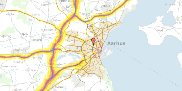 Trafikstøjkort på Drosselvej 14, st. , 8210 Aarhus V