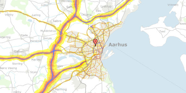 Trafikstøjkort på Duevej 1B, 8210 Aarhus V