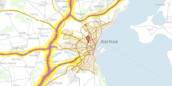 Trafikstøjkort på Duevej 10, 8210 Aarhus V