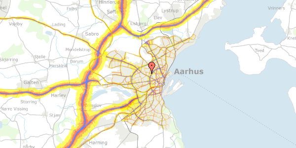 Trafikstøjkort på Duevej 11, 8210 Aarhus V