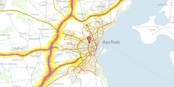 Trafikstøjkort på Duevej 13, 8210 Aarhus V