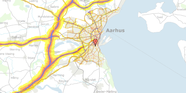 Trafikstøjkort på Dyrehavevej 6, 8000 Aarhus C