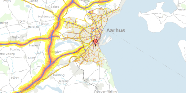 Trafikstøjkort på Dyrehavevej 15, 8000 Aarhus C