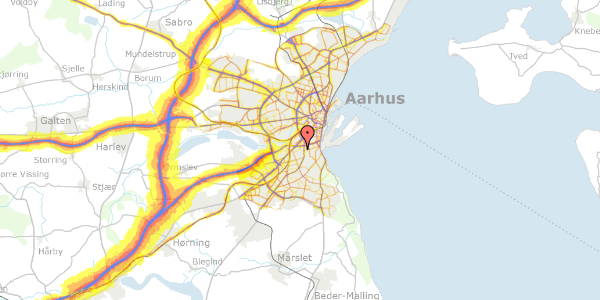 Trafikstøjkort på Dyrehavevej 37, 8000 Aarhus C