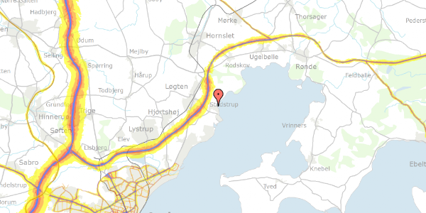 Trafikstøjkort på Edderfuglevej 33, 8541 Skødstrup