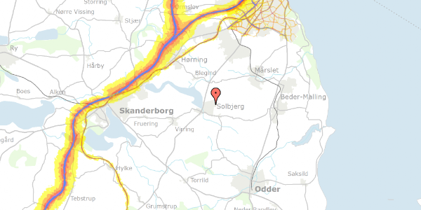 Trafikstøjkort på Egevangen 5, 8355 Solbjerg