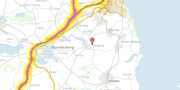 Trafikstøjkort på Egevangen 19, 8355 Solbjerg