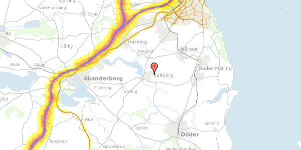 Trafikstøjkort på Egevangen 59, 8355 Solbjerg
