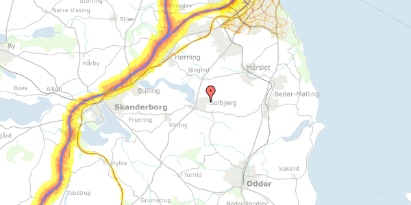 Trafikstøjkort på Egevangen 61, 8355 Solbjerg