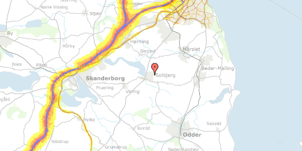 Trafikstøjkort på Egevangen 257, 8355 Solbjerg