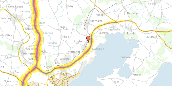 Trafikstøjkort på Egevej 5, 8541 Skødstrup