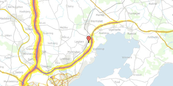 Trafikstøjkort på Egevej 11, 8541 Skødstrup