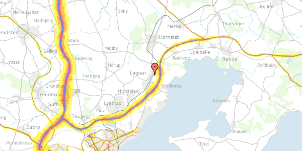 Trafikstøjkort på Egevej 14, 8541 Skødstrup