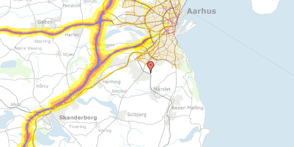 Trafikstøjkort på Egevænget 34, 8310 Tranbjerg J