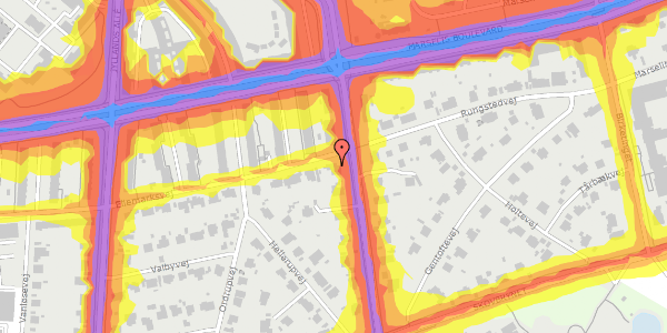 Trafikstøjkort på Ellemarksvej 1, 8000 Aarhus C