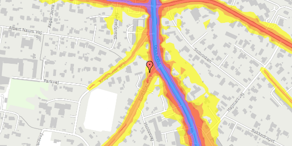 Trafikstøjkort på Elverdalsvej 2B, 8270 Højbjerg